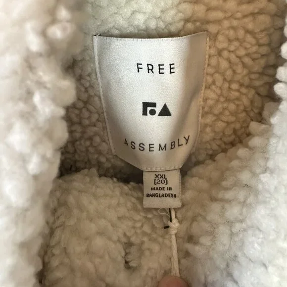 NWT Free Assembly Navy Corduroy Sherpa-Lined Jacket XXL (20) - Picture 7 of 8